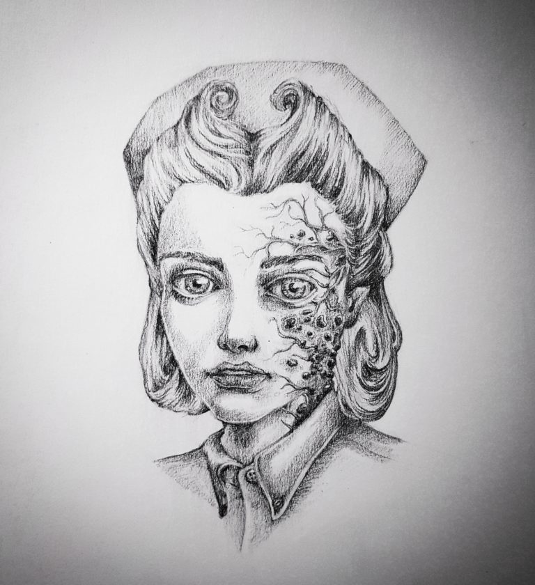 Plague Nurse - Graphite pencil on paper