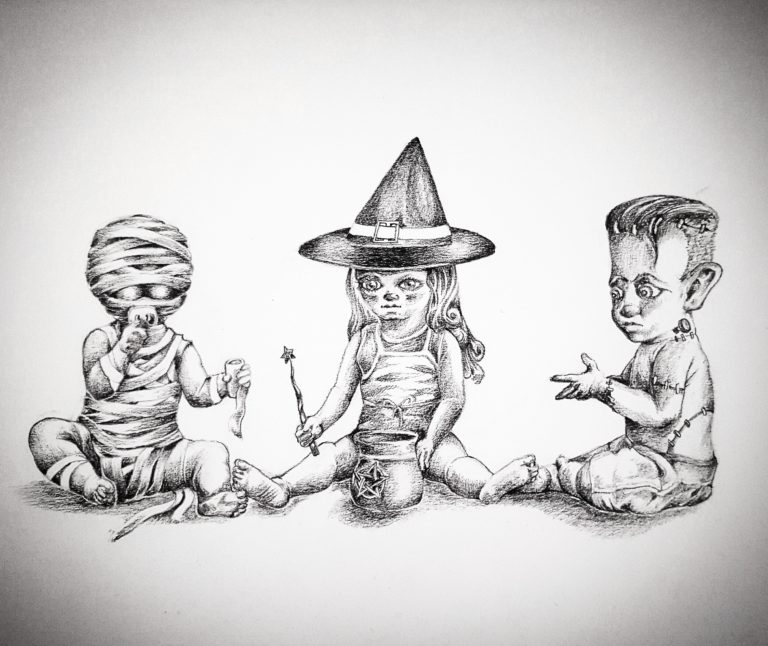 Ghoulish 'Dayscare' Centre - Graphite pencil on paper