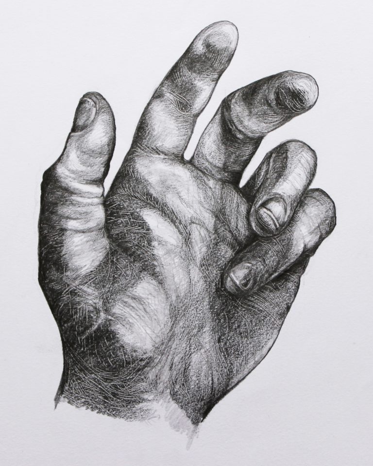 Study of my hand - Graphite pencil on paper