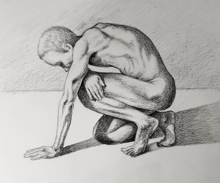 Male figure study - Graphite pencil on paper