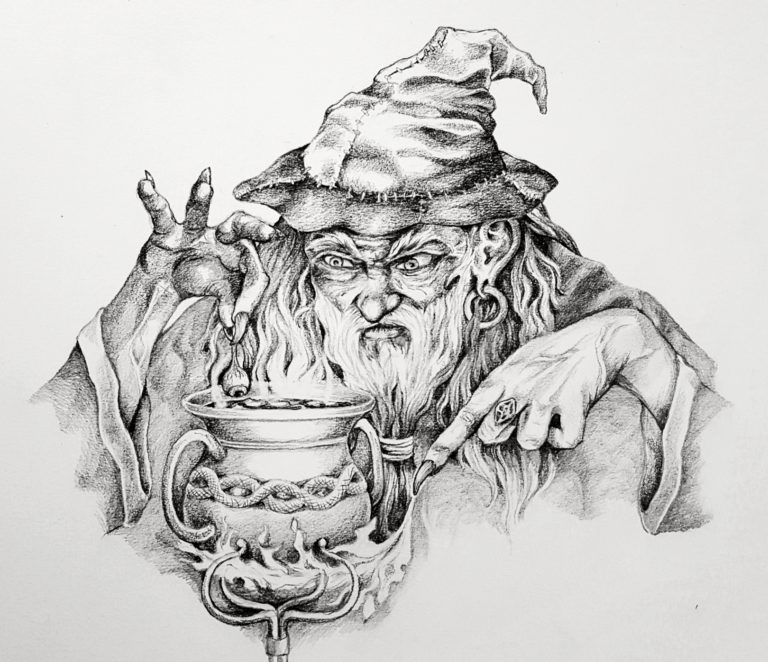 Wizard - Graphite pencil on paper